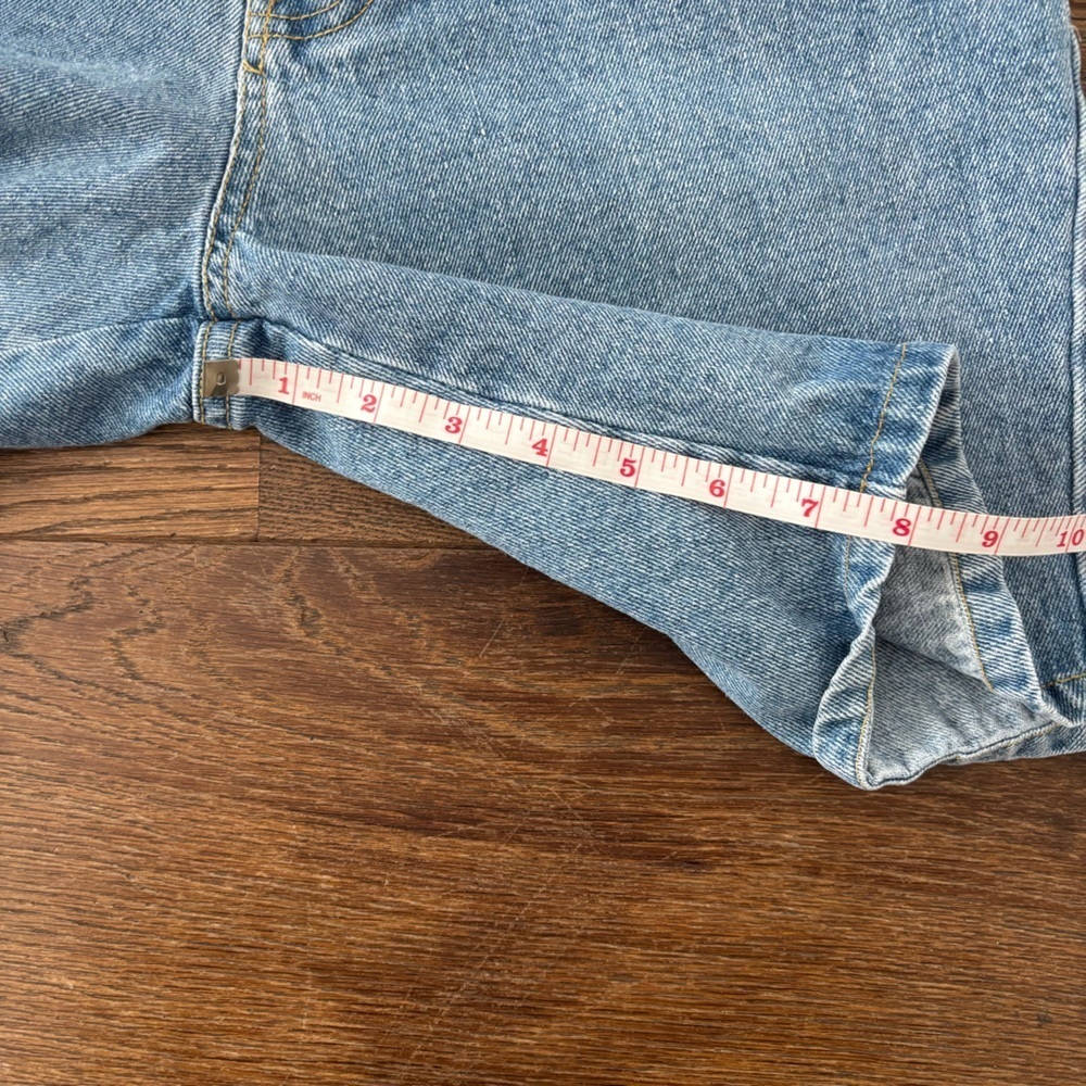 Vintage Cotton Ramie High Rise Long Button Fly Denim Bermuda Shorts - Picture 11 of 11